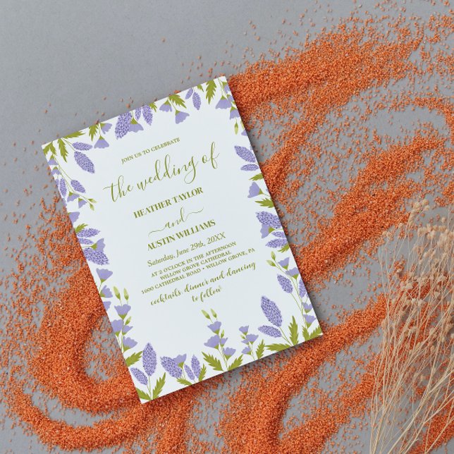 Meadow Wildblomma Botanical Bröllop Inbjudningar (Skapare uppladdad)