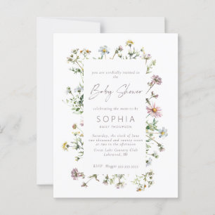 Meadow wildblomma delikat Baby Shower Vykort