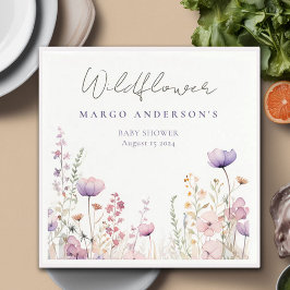 Meadow Wildblomma Fält Baby Shower Woodland Pappersservett