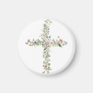 Meadow wildblomma kor Religiösa Christian Magnet
