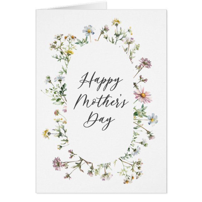 Meadow Wildblomma Mors dag Hälsningskort (Framsidan)
