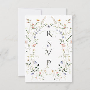 Meadow Wildblomma Rustic Boho Photo Bröllop OSA Kort