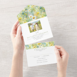 Meadow Wildblomma Summer Boho Bröllop Photo