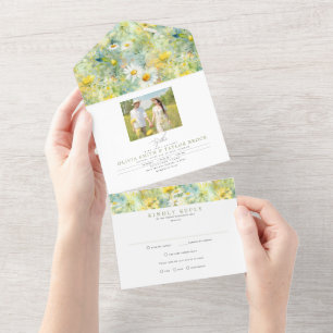 Meadow Wildblomma Summer Boho Bröllop Photo
