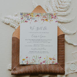 Meadow Wildblomma Vi fortsätter att förnya Vow Inbjudningar