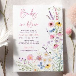 Meadow Wildblommor Baby i Bloom Baby Shower Inbjudningar