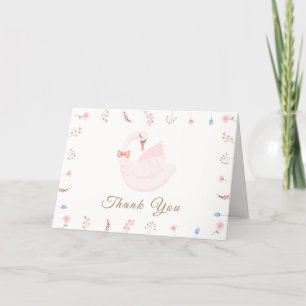 Meadow Wildblomprincess Svan Girl Baby Shower Tack Kort