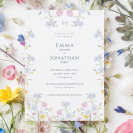 Meadow Wildflower Garden Wedding Invitation Inbjudningar