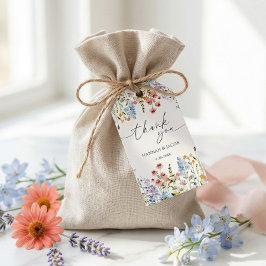 Meadow Wildflower Wedding Thank You Favor Presentetikett