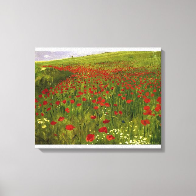 Meadow with Poppies (1896) Merse Pál Szinyei Canvastryck (Framsida)