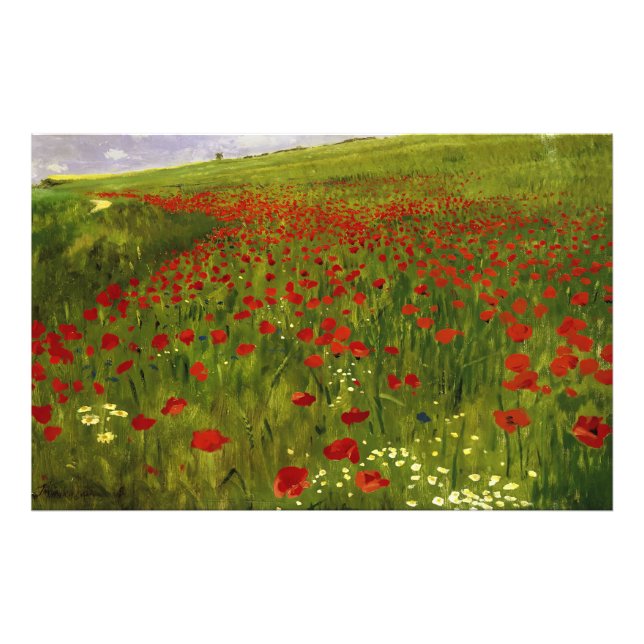 Meadow with Poppies (1896) Merse Pál Szinyei Fototryck (Framsidan)