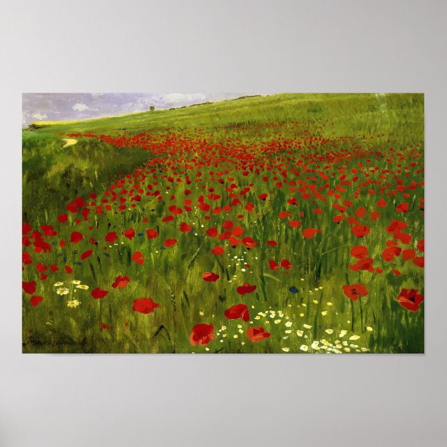 Meadow with Poppies (1896) Merse Pál Szinyei Poster (Framsidan)