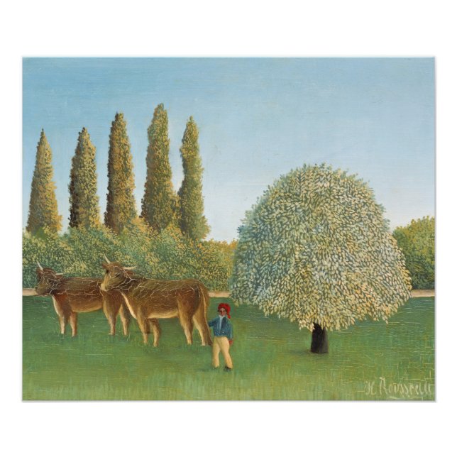 Meadowland (The Pasture), Henri Rousseau,  1910 Fototryck (Framsidan)