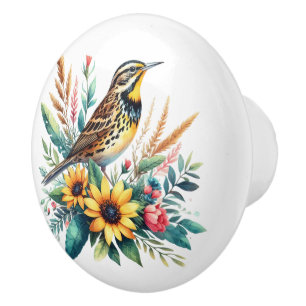 Meadowlark och Wildblommor Knopp