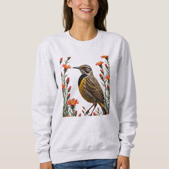 Meadowlark Surronad by Castilleja linariaefolia T Shirt (Framsida)