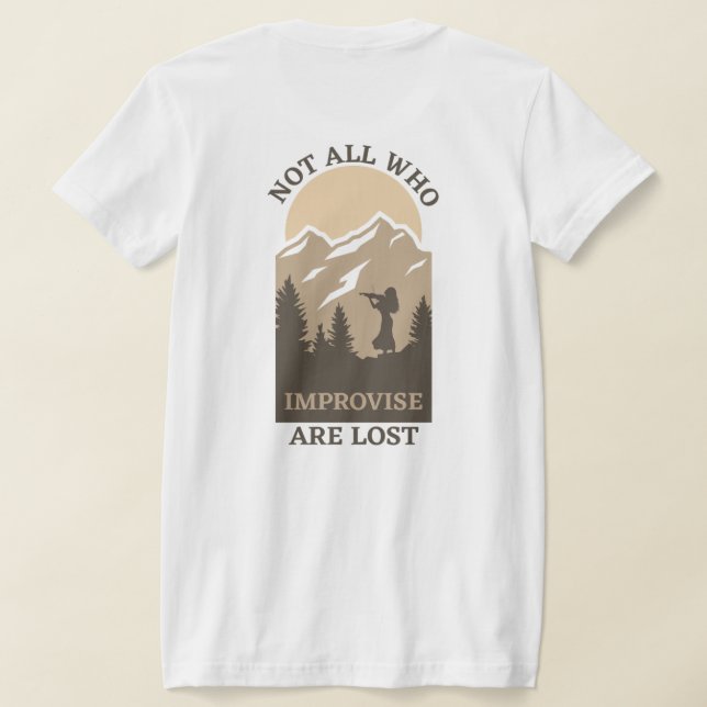 Meadowlark Violin Not All Who Improvise are Lost T Shirt (Laydown Baksida)