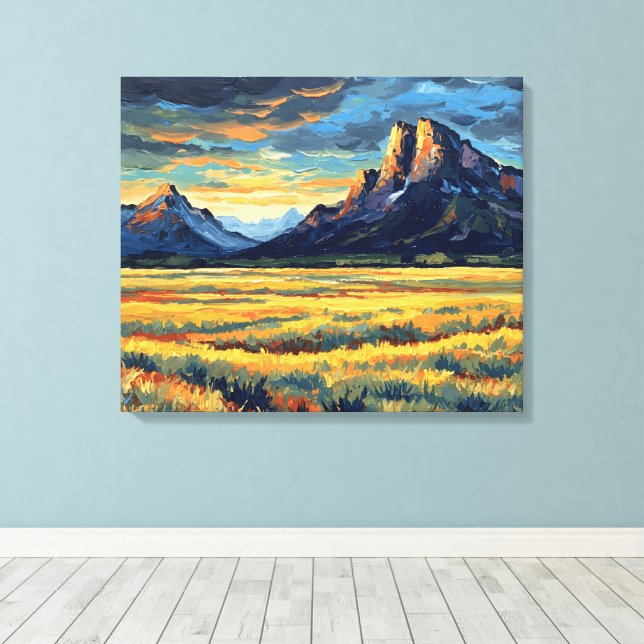 Meadows and Mountains Canvastryck (Insitu (trägolv))