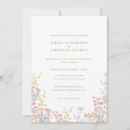 Meadows Garden Wildflowers Spring Summer Wedding Inbjudningar