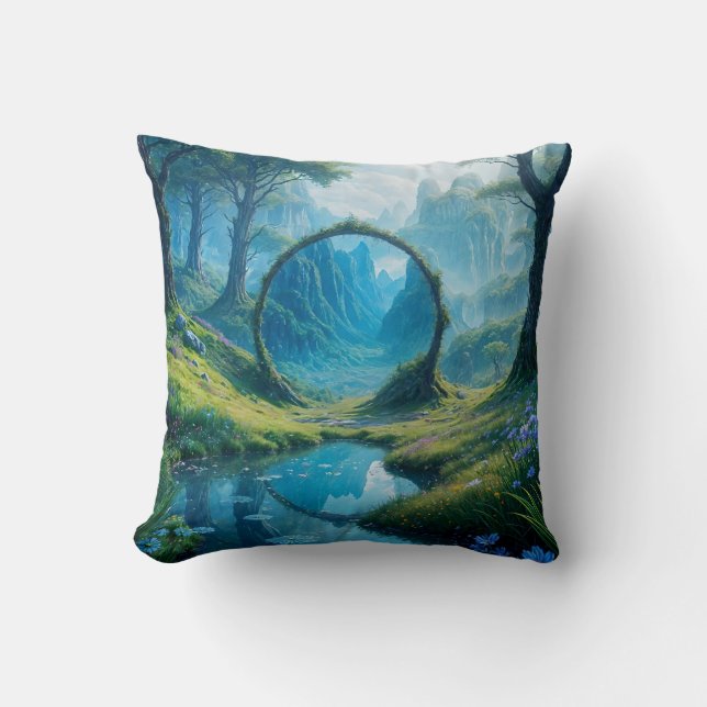 Meadows spegel - Tranquil Meadow Reflection Kudde (Framsida)