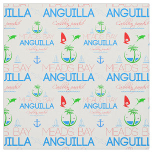 Meads Bay, Anguilla Färg Text, Bilder Mönster Tyg