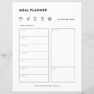 Meal Planner Family Måltider Weekly Menu Organizer