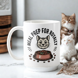 Meal Prep for Royalty | Cat Humor Design Kaffemugg