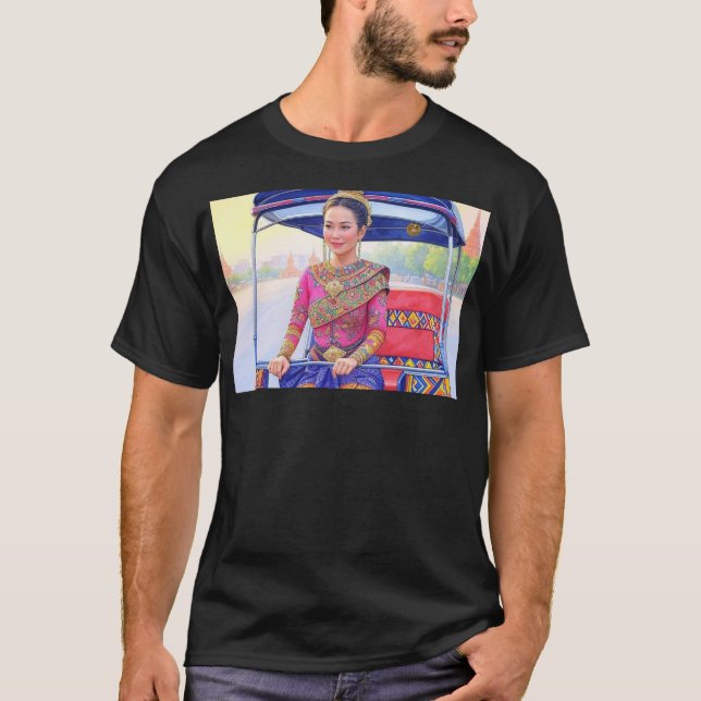 Mealea Rides A Self Driving Tuk XII T Shirt (Framsida)