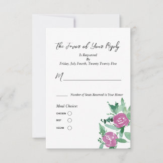 Mealresponskort för Blommigt av romantisk eukalypt OSA Kort