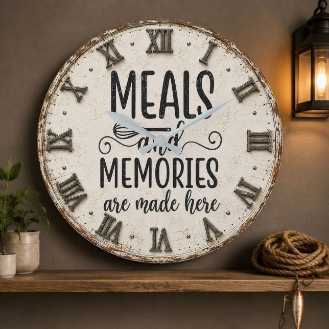 Meals and Memories Farmhouse Kitchen Stor Klocka (Skapare uppladdad)