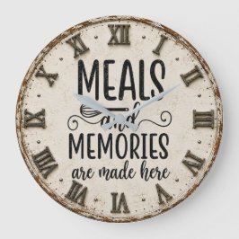 Meals and Memories Farmhouse Kitchen Stor Klocka