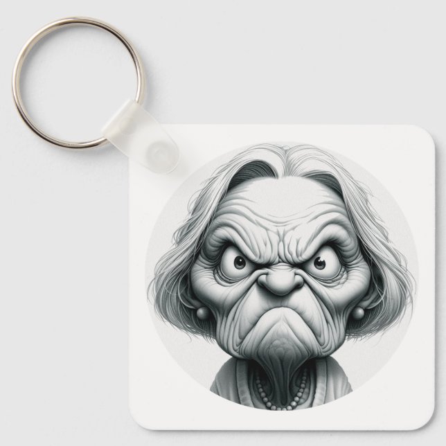 "Mean Nancy" Aluminum Keychain Nyckelring (Framsida)