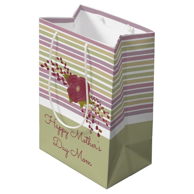 Mean Sized Pastel Rand Mors dag Gift Bag (Baksidan Vinklad)