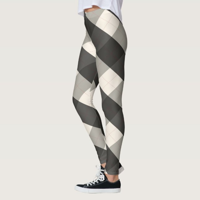 MeanClique Argyle Black Leggings (Vänster)