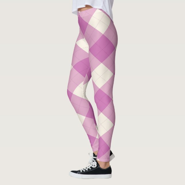MeanClique Argyle-Lilan Leggings (Vänster)