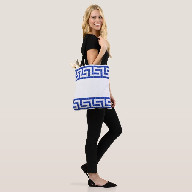 Meander Key - All-Over-Print Totebag, Axelväska Tygkasse (På modell)
