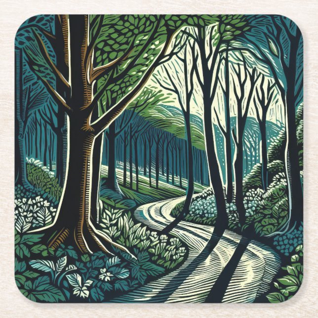 Meander Underlägg Papper Kvadrat (Framsidan)