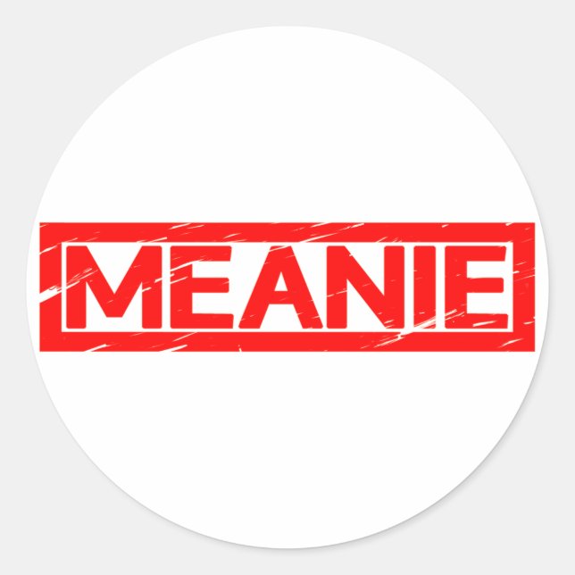Meanie Frimärke Runt Klistermärke (Framsida)