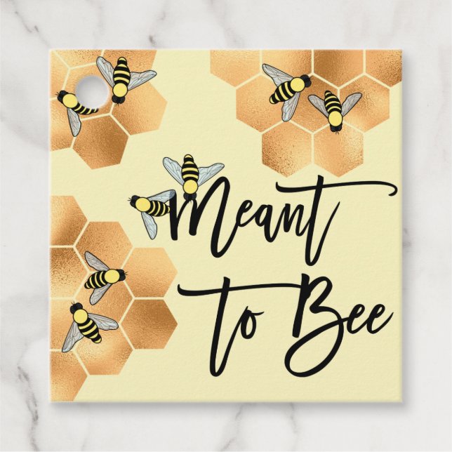 Meant Bee Quote Guld Honeycomb Möhippa Gåvor Etiketter (Framsida)