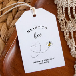 Meant to Bee-burkettikett, bröllopspresent honung  Presentetikett