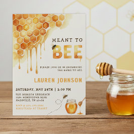 Meant to Bee Honeycomb Watercolor Bridal Shower Inbjudningar