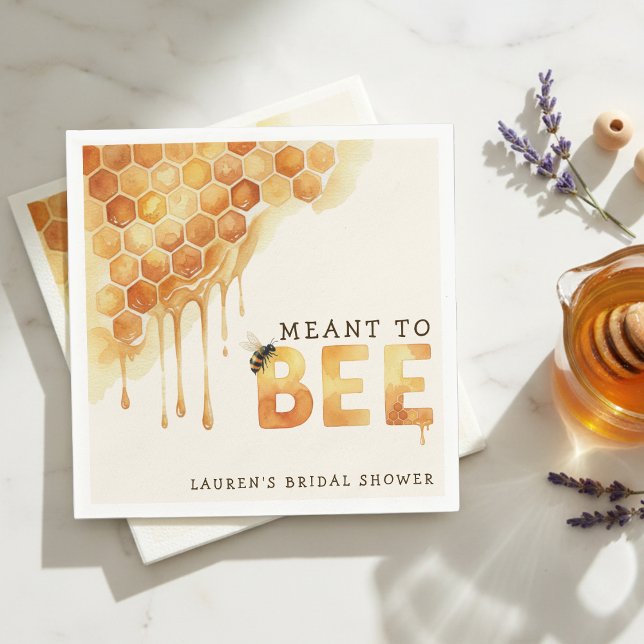 Meant to Bee Honeycomb Watercolor Bridal Shower Pappersservett (Meant to Bee Honeycomb Watercolor Bridal Shower Napkins
)