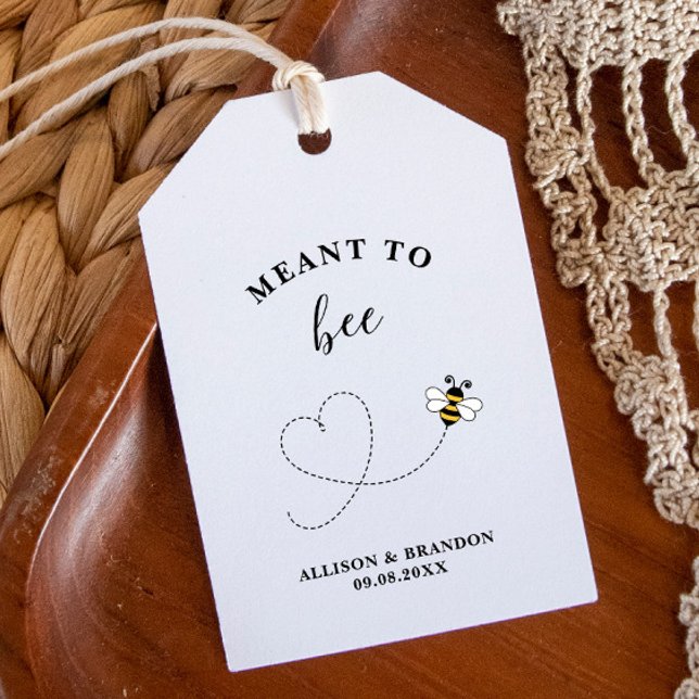 Meant to Bee Jar Label, Wedding Favor Honey  Presentetikett (Skapare uppladdad)