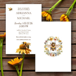Meant to Bee Rustic Wedding Invitation Inbjudningar