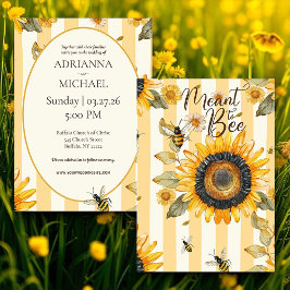 Meant to Bee Rustic Wedding Invitation Inbjudningar