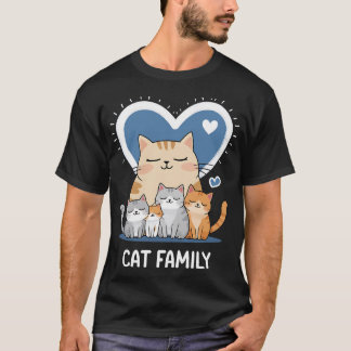 Meao Cat Family Älskare Mamma T Shirt