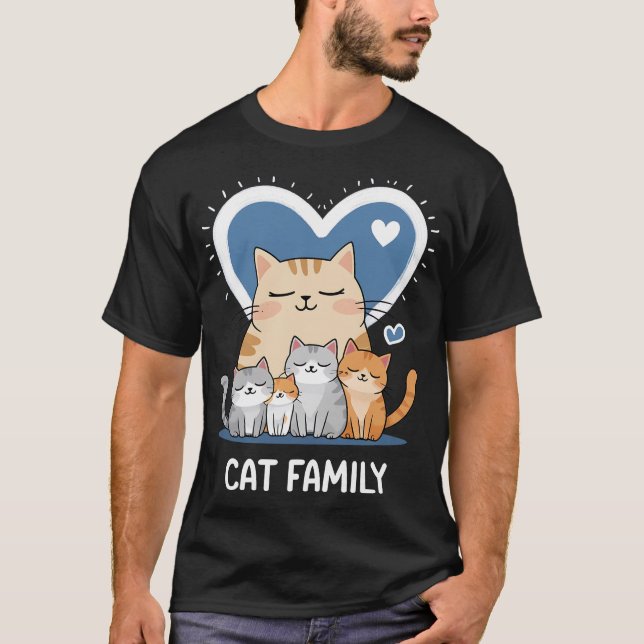 Meao Cat Family Älskare Mamma T Shirt (Framsida)