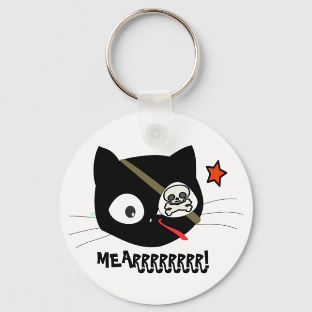 MEARRRRRRRRR! Pirat Cat Nyckelring (Framsida)