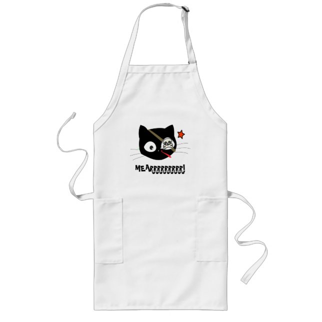 MEARRRRRRRRRRR! Pirat Cat Apron Långt Förkläde (Framsidan)