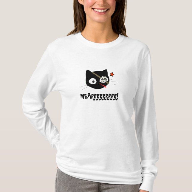 MEARRRRRRRRRRR! Pirat Cat T-shirt (Framsida)