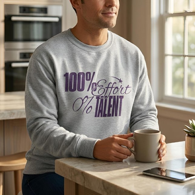 Measured Humour | Effort v Talent Light Sweatshirt (Lifestyle Shot)